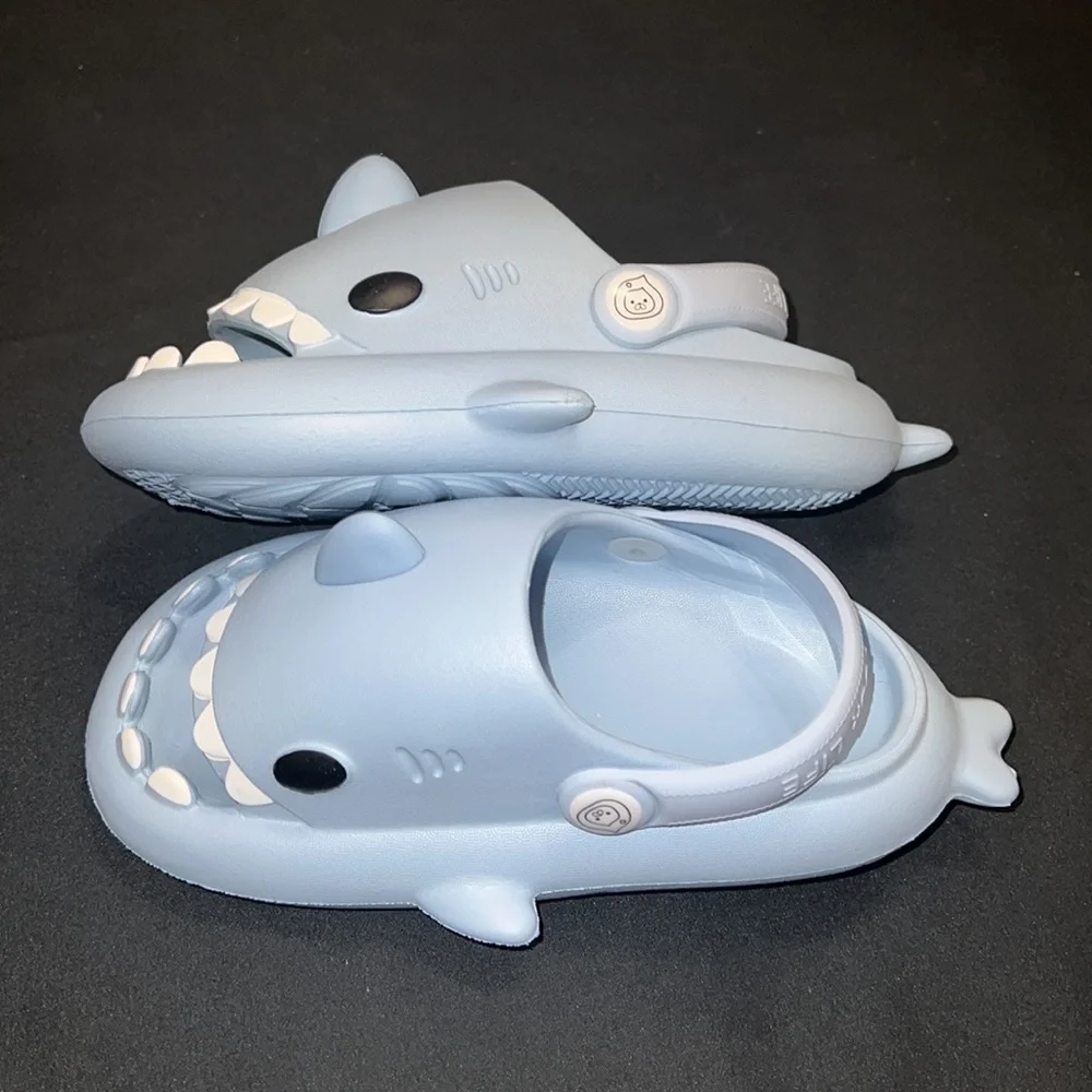 Toddler boy shark croc style slippers